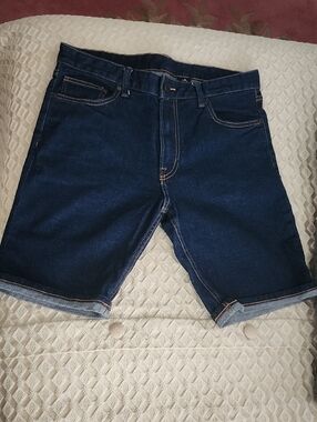 Men's Dark Blue Denim Shorts